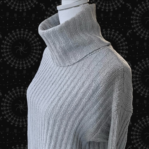 LOFT Lou & Grey Ribbed Turtleneck Sweater Long Gray Size XS - Picture 2 of 8